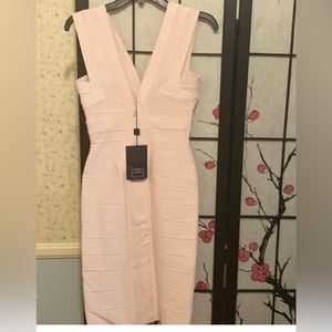 Brand new Hervé Léger dress with tags, baby light pink